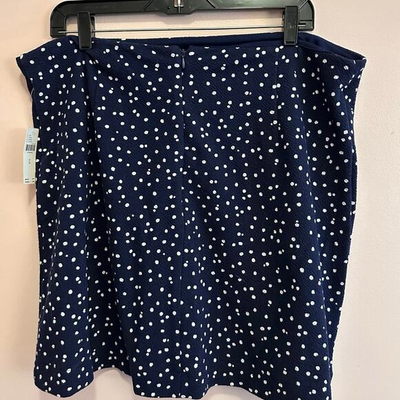 Maeve Anthropologie Blue Polka Dot Mini Skirt with Buttons NWT XL - Picture 6 of 8